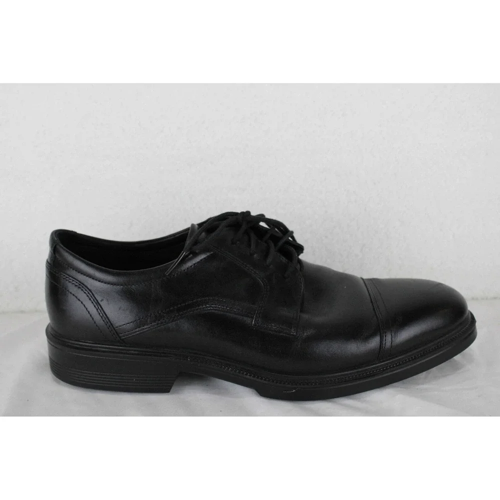 ECCO Mens Black Leather‎ Cap Toe Derby Dress Shoes Size 44 EU 10 US 62211401001